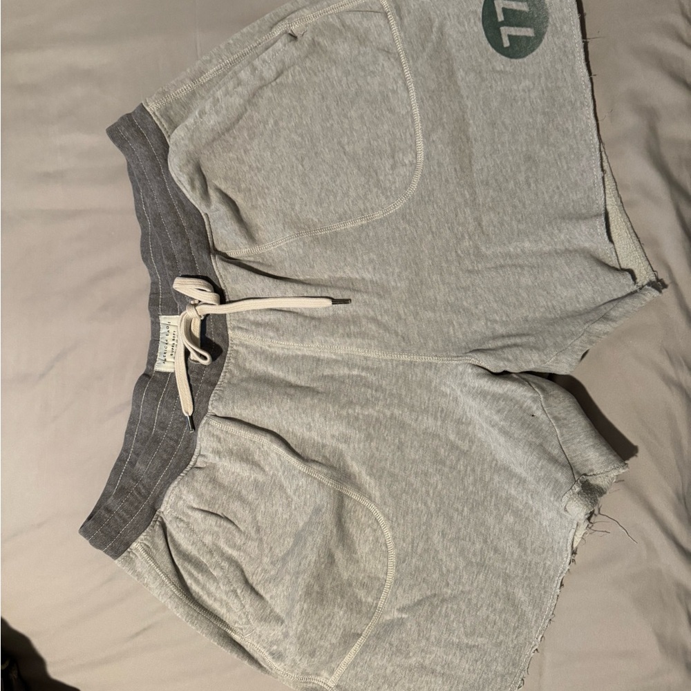 American Eagle Outfitters Light Gray Athletic Shorts with Dark Gray Waistband